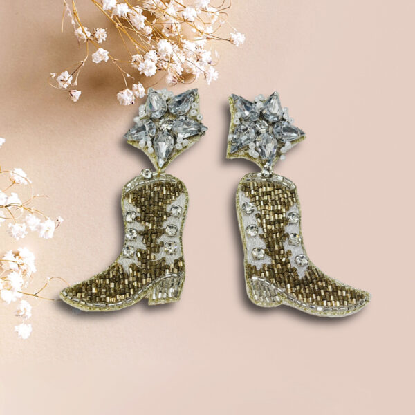 Cowboy Boot Beaded Earrings