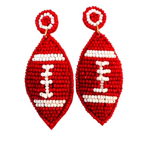 Gameday Football Beaded  Earrings