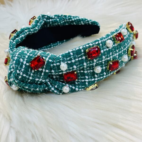 Christmas Plaid Stone Headband