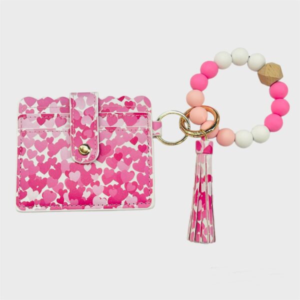 Heart print Ball Bracelets With Cardholder