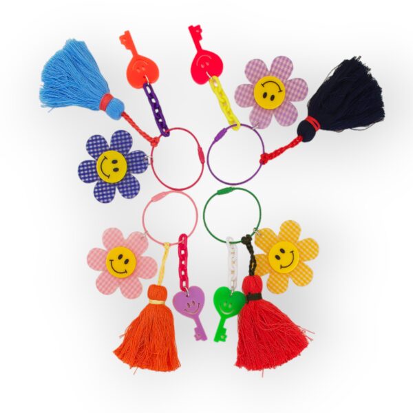 Happy Face Tassel Keychain