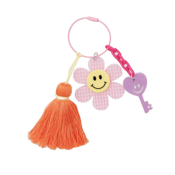 Happy Face Tassel Keychain